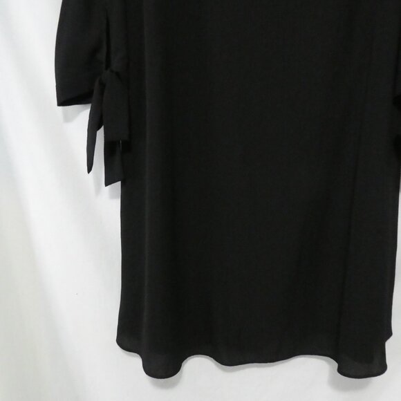 CHICSOUL | 2XL - 2X | Made In The USA | Elegant Sheer Black Dress | Tied Sleeves - Picture 7 of 16